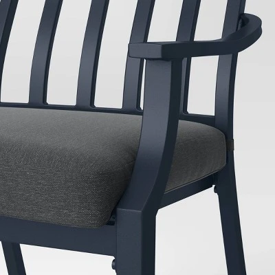 2pc Fairmont Stationary Outdoor Patio Dining Chairs Arm Chairs Black - Threshold⢠- Image 3