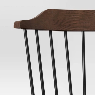 Delway Curved Back Mixed Material Dining Chair Walnut - Threshold™ - Image 4