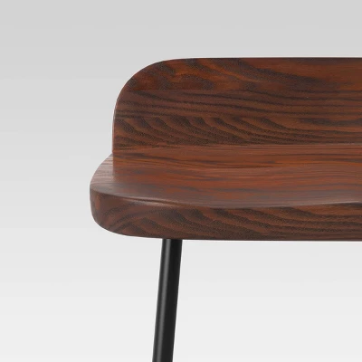 Lorton Low Back Metal Leg Wood Counter Height Barstool - Threshold™ - Image 3