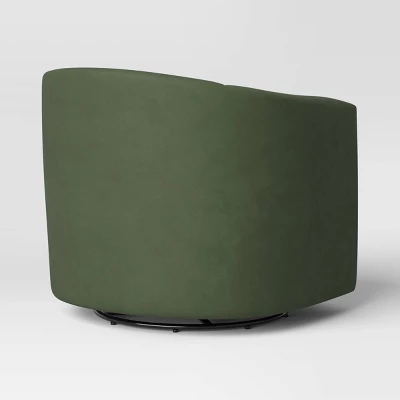 Large Aveline Swivel Chair Olive Velvet - Threshold™ - Image 2