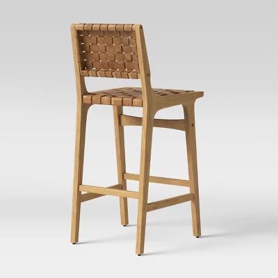 Ceylon Woven And Wood Barstool - Threshold⢠- Image 3
