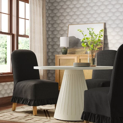 Rounded Back Slipcovered Dining Chair With Ruffle - Threshold⢠- Image 7