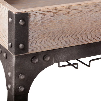 Franklin Bar Cart And Wine Rack Weathered Gray - Threshold⢠- Image 3