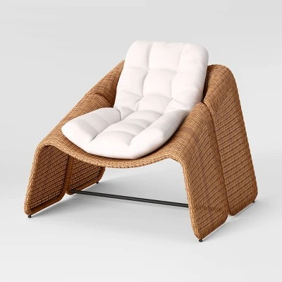 2pc Wexler Statement Chair With Ottoman - Brown - Threshold⢠- Image 2
