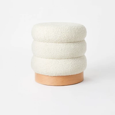 Clarkdale Channel Tufted Ottoman With Wood Base - Threshold⢠Designed With Studio McGee - Image 7