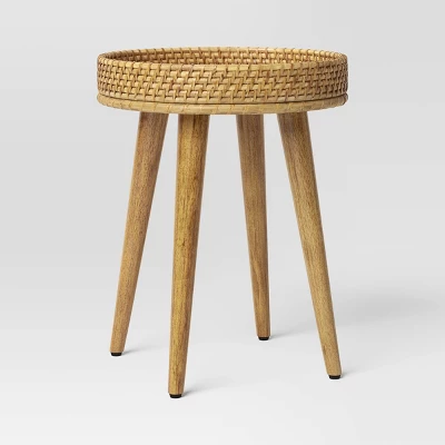 Round Natural Woven Accent Table - Threshold⢠- Image 6