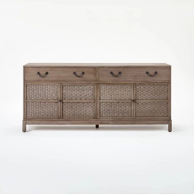 Brandeis Woven TV Stand For TVs Up To 60" Brown - Threshold⢠Designed With Studio McGee - Image 2