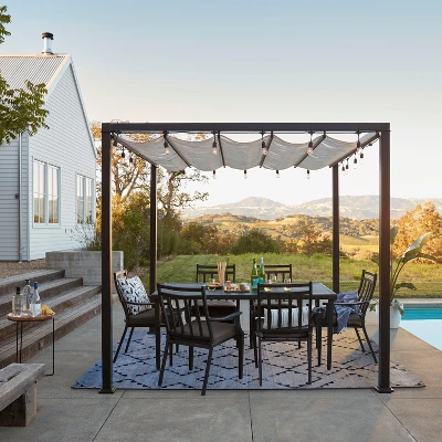 Fairmont Rectangle Steel Patio Dining Table, Outdoor Furniture - Black - Threshold⢠- Image 5