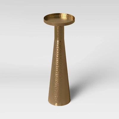 Alester Round Hammered Metal Drink Table Brass - Threshold⢠- Image 2