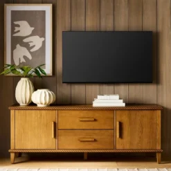 Azorella Media Stand Oak Brown - Threshold⢠Designed With Studio McGee