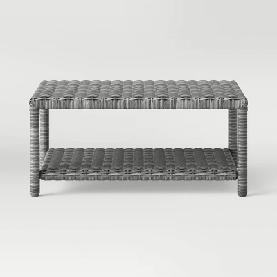 Monroe Wicker Patio Coffee Table - Gray - Threshold™ - Image 2