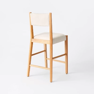 2pk Yalecrest Upholstered Seat And Back With Wood Frame Counter Height Barstools Cream/Natural - Threshold⢠Designed With Studio McGee - Image 3