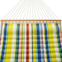 11.3' Pillowtop Outdoor Fabric Hammock Summer Stripe Yellow/Red/Blue - Thresholdâ˘