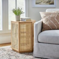 Lomita Rattan Accent Table Natural - Threshold⢠Designed With Studio McGee