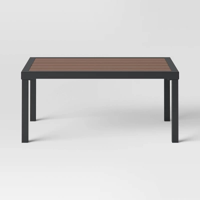 Bryant 2pc Faux Wood Patio Loveseat & Coffee Table - Gray/Natural - Threshold⢠- Image 7