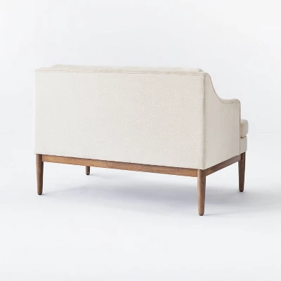 Howell Upholstered Loveseat With Wood Base Cream - Threshold⢠Designed With Studio McGee - Image 3