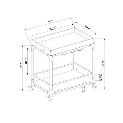 Franklin Bar Cart And Wine Rack Weathered Gray - Threshold⢠- Image 4