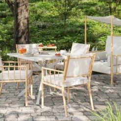 Seabury Steel 4 Person Square Patio Dining Table, Outdoor Furniture - White - Thresholdâ˘