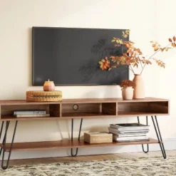 Hairpin TV Stand For TVs Up To 70" Brown - Thresholdâ˘