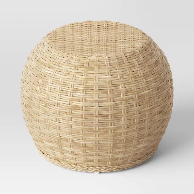 Avens Round Natural Caned Ottoman - Threshold⢠- Image 2
