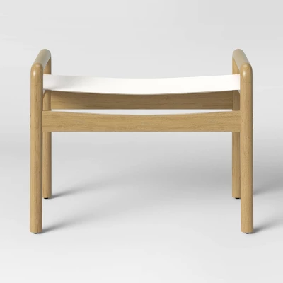 Northlake Dowel Frame Sling Ottoman Cream - Threshold™ - Image 2