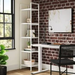 Loring Manual Height Adjustable Standing Desk White - Thresholdâ˘