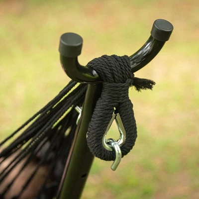 10" Fringe Outdoor Fabric Hammock Black - Threshold⢠- Image 3