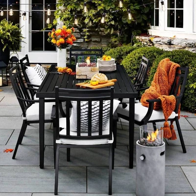 Fairmont Rectangle Steel Patio Dining Table, Outdoor Furniture - Black - Threshold⢠- Image 7
