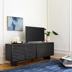 Fluted TV Stand For TVs Up To 55" Black - Thresholdâ˘: Entertainment Center With Adjustable Shelves