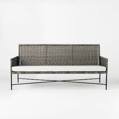 Wicker & Metal X Frame Patio Sofa - Gray - Threshold⢠Designed With Studio McGee - Image 3