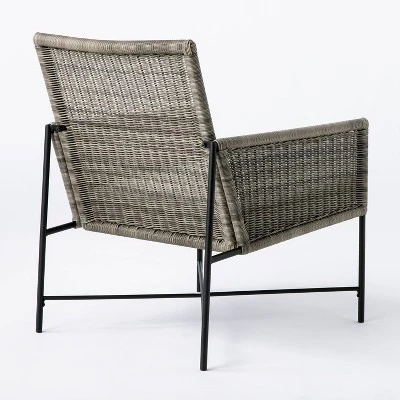 2pc Wicker & Metal X-Frame Outdoor Patio Chairs, Club Chairs Gray - Threshold⢠Designed With Studio McGee - Image 2