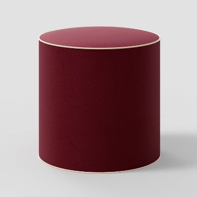 Contrast Welt Drum Ottoman In Velvet - Threshold™