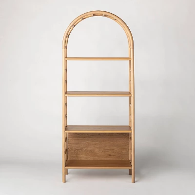 72" Holladay Curved Wooden Bookcase - Threshold⢠Designed With Studio McGee - Image 2