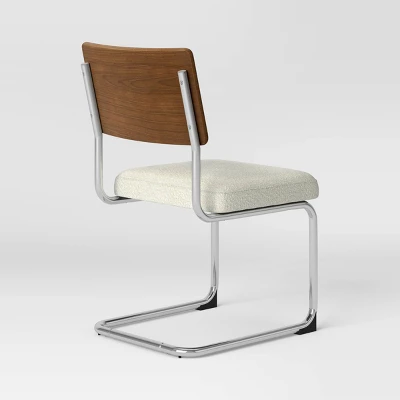 2pk Cecilton Chrome Cantilever Dining Chairs Cream Boucle - Threshold⢠- Image 4