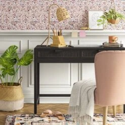 Minsmere Writing Desk With Drawers Black - Thresholdâ˘