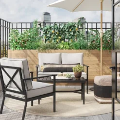 Searsburg Aluminum Slat Top Coffee Table - Black - Thresholdâ˘