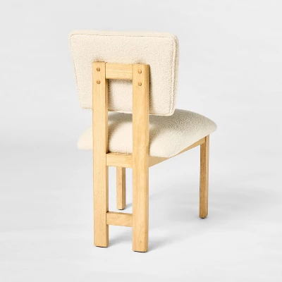 2pk Modern Upholstered Wood Dining Chair Cream - Threshold™ Designed With Studio McGee: Lacquered Rubberwood, Polyester Upholstery - Image 3