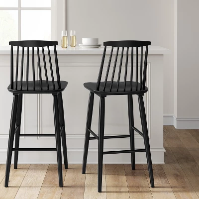 Harwich High Back Windsor Barstool Black - Thresholdâ˘