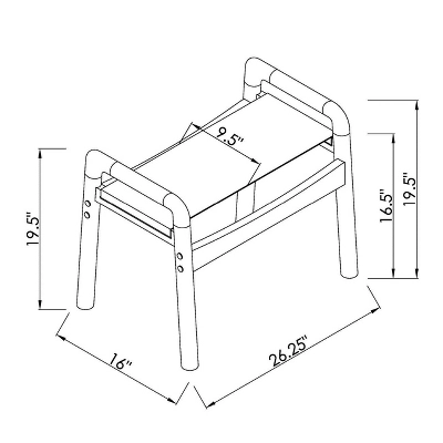 Northlake Dowel Frame Sling Ottoman Cream - Threshold™ - Image 5