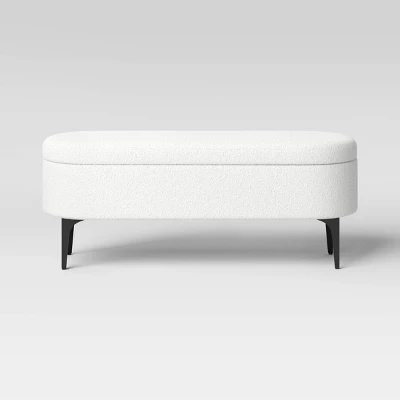Storage Bench With Metal Legs Cream Boucle - Threshold⢠- Image 3