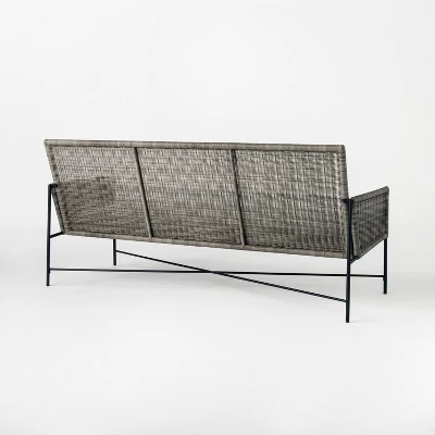 Wicker & Metal X Frame Patio Sofa - Gray - Threshold⢠Designed With Studio McGee - Image 4