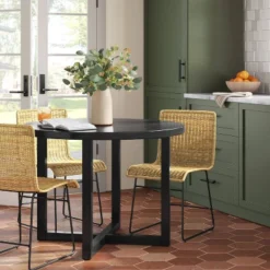 Chapin Modern Woven Dining Chair With Metal Legs Threshold - Thresholdâ˘