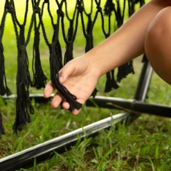 10" Fringe Outdoor Fabric Hammock Black - Thresholdâ˘