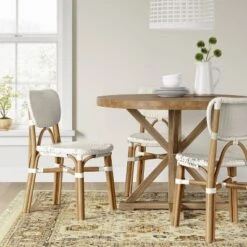 Canton Rattan And Woven Dining Chair White - Thresholdâ˘