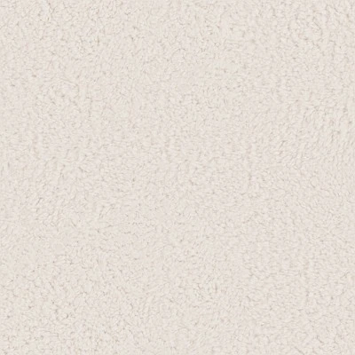 Galena Channel Tufted Shearling Brass Ottoman Cream - Threshold™: Round Pouf, No Assembly, Metal Base - Image 3