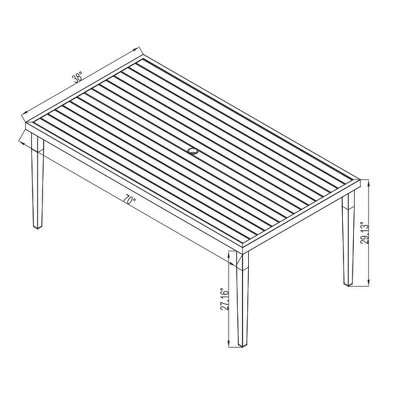 Fairmont Rectangle Steel Patio Dining Table, Outdoor Furniture - Black - Threshold⢠- Image 8