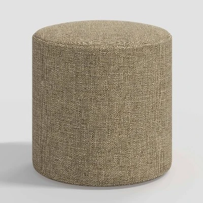 Round Thalia Ottoman In Textured Linen - Threshold™
