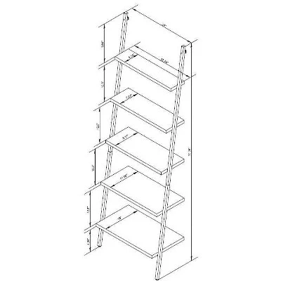 72" Loring 5 Shelf Leaning Bookshelf - Threshold⢠- Image 5