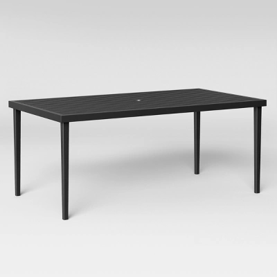 Fairmont Rectangle Steel Patio Dining Table, Outdoor Furniture - Black - Threshold⢠- Image 2