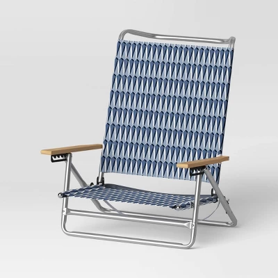 5 Position Beach Chair With Aluminum Frame & Wood Arms - Threshold™ - Image 7
